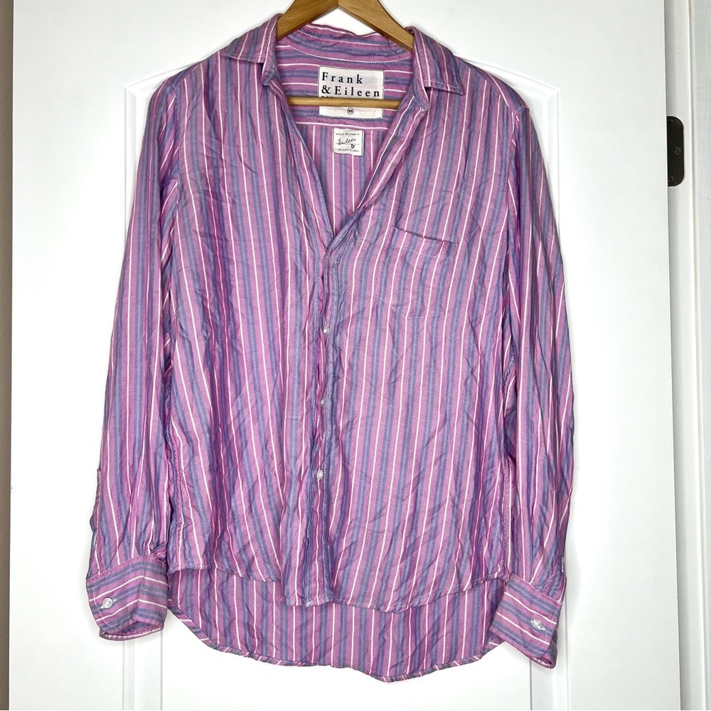 Frank and Eileen Eileen pink striped button down size XS